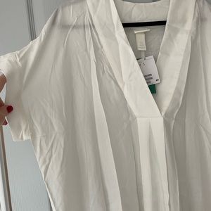 Oversized long white coverup